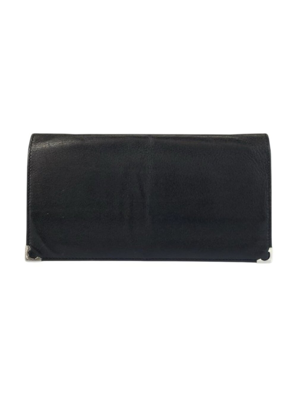 Cartier Must Line Black Gold Silver Leather Wallet